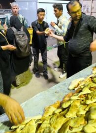خدمت رسانی مواکب آرمانی منطقه ۱ تهران در پایانه مرزی شلمچه/ پذیرایی روزانه از ۳ هزار زائر اربعین حسینی